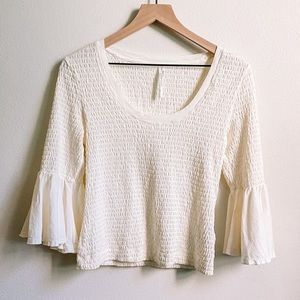 Anthropologie Bubble Bell Sleeve Blouse